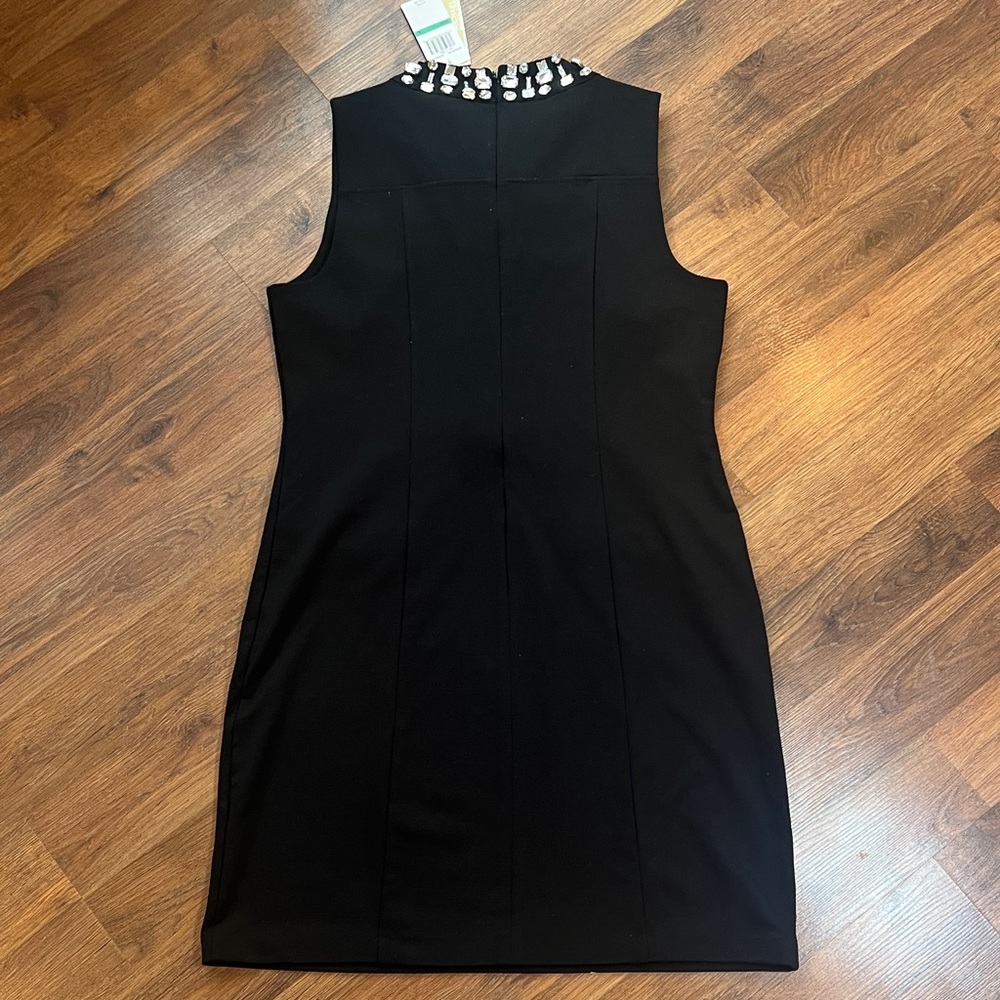 NWT - Michael Kors - Chic Black Sleeveless Dress with Jewel Accents - Picture 11 of 11